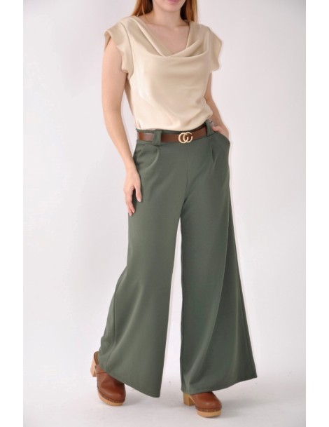 PANTALÓN ANCHO PINZAS C/CINTURÓN