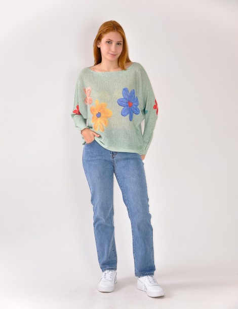 BLUSA DE PUNTO ESTAMPADA