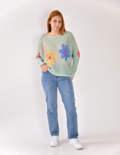BLUSA DE PUNTO ESTAMPADA