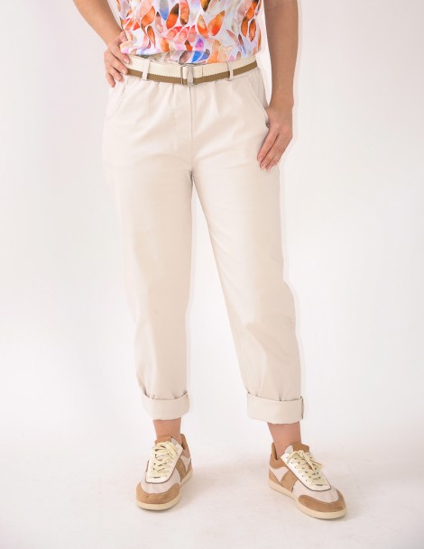 PANTALÓN C/CINTURÓN Y DOBLADILLO