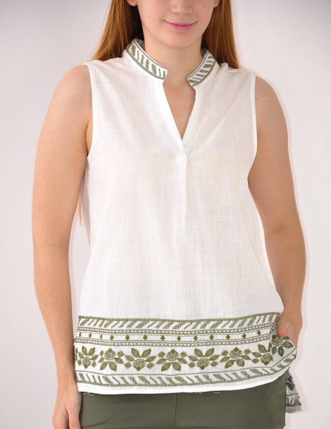 BLUSA BORDADA AZUL