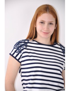 CAMISETA ESTAMPADA FLORES C/RAYAS 
