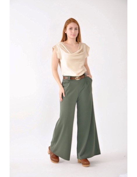 PANTALÓN ANCHO PINZAS C/CINTURÓN