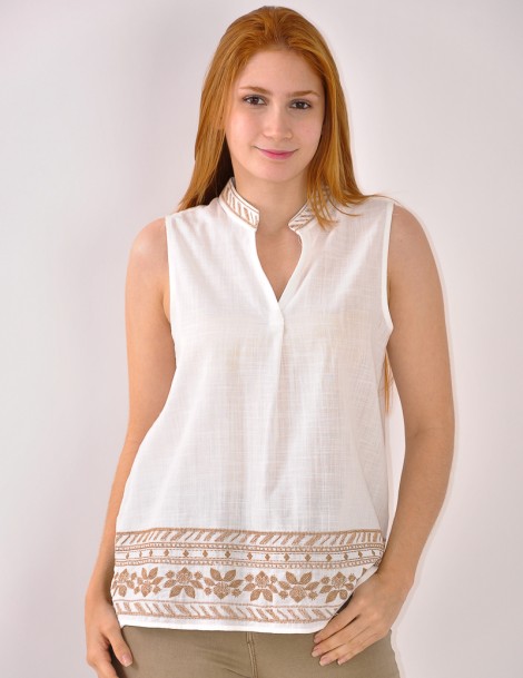BLUSA BORDADA AZUL
