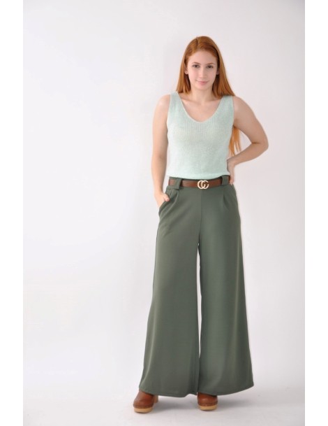 PANTALÓN ANCHO PINZAS C/CINTURÓN