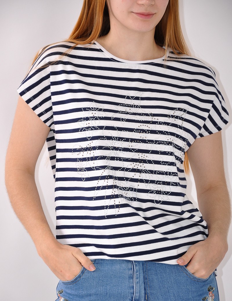 T-SHIRT KIMONO RAYAS C/FLORES 
