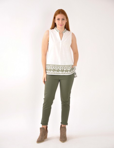 BLUSA BORDADA AZUL