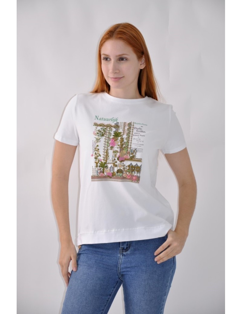 CAMISETA ESTAMPADA Y BORDADA 