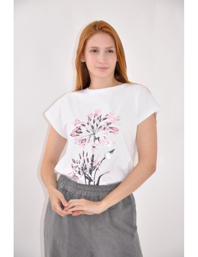 CAMISETA ESTAMPADA Y BORDADA