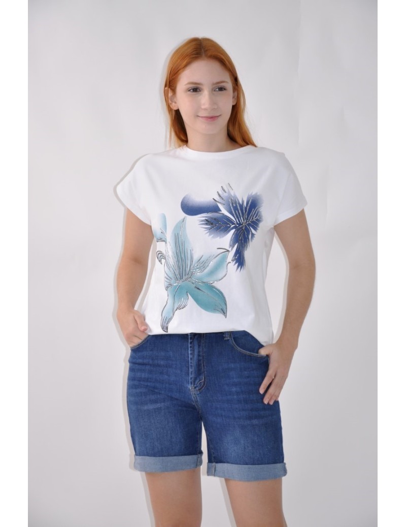 CAMISETA ESTAMPADA Y BORDADA