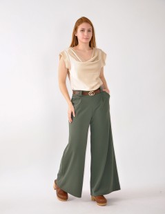 PANTALÓN ANCHO PINZAS C/CINTURÓN