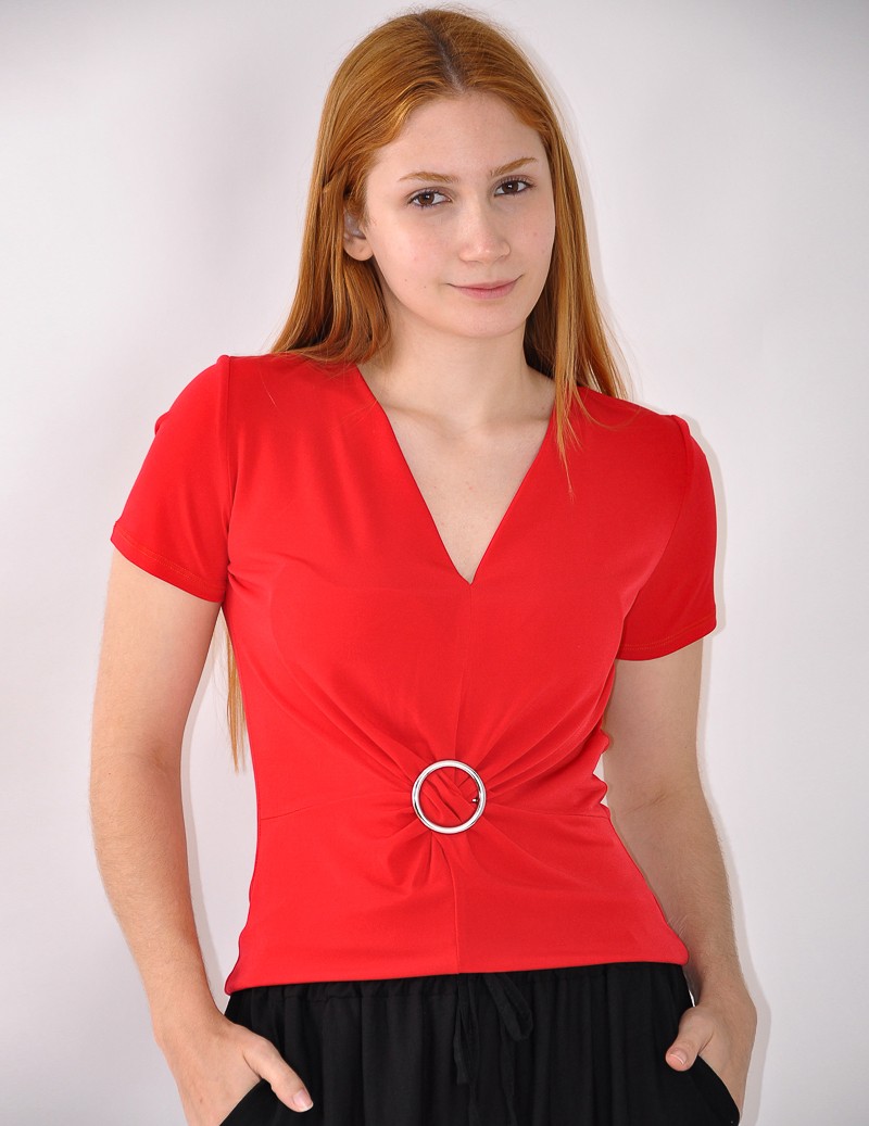 BLUSA PLIEGUES Y HEBILLA...