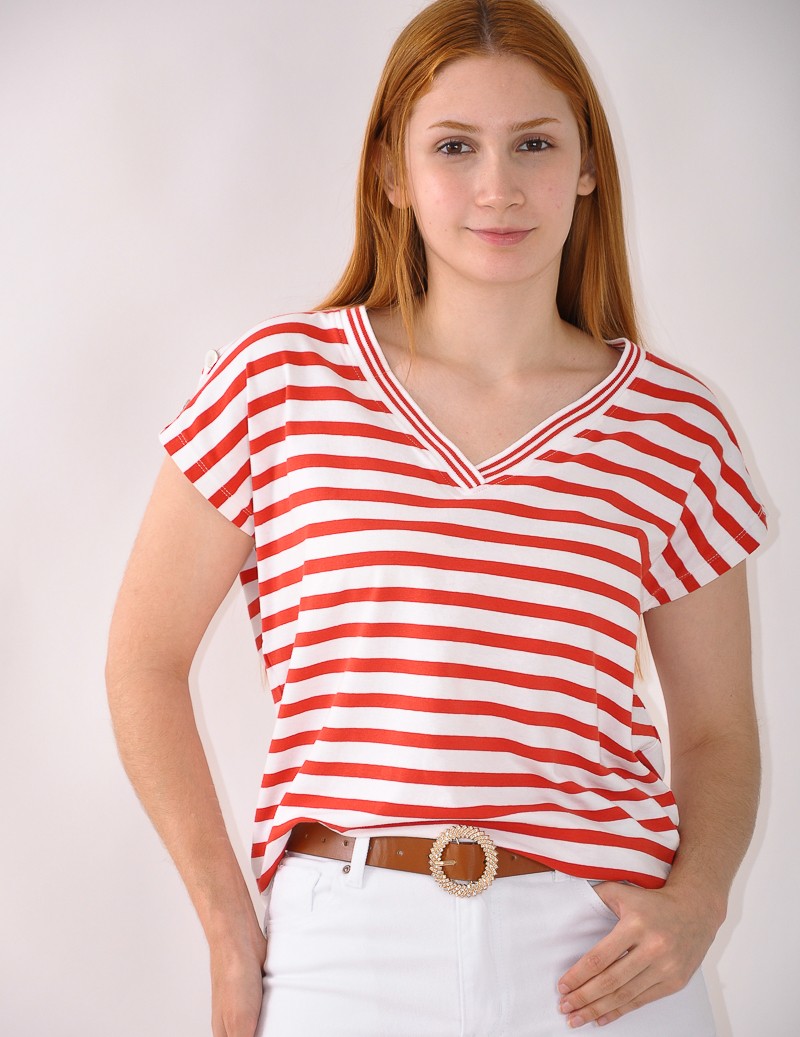 CAMISETA KIMONO RAYAS 