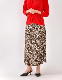 FALDA ESTAMPADA ANIMAL CETIM