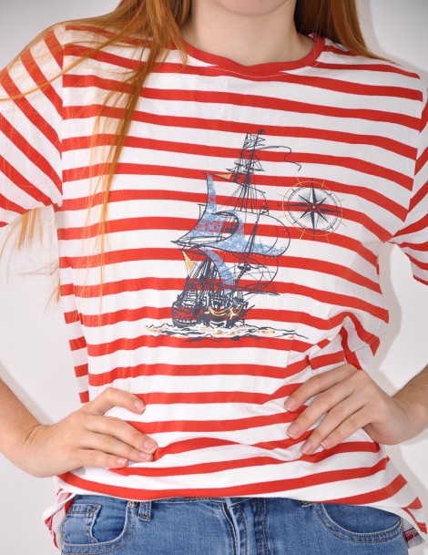 CAMISOLA ESTAMPADA C/RISCAS