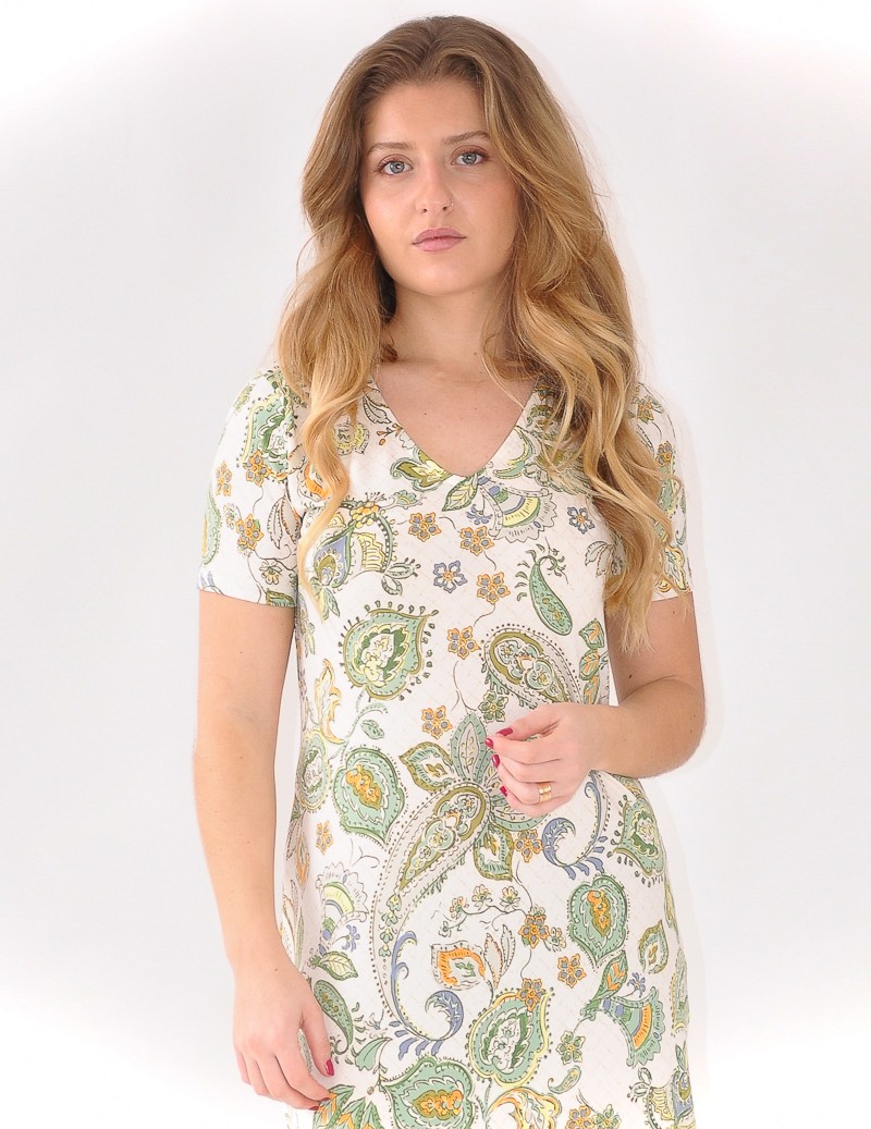 VESTIDO ESTAMPADO CUELLO PICO