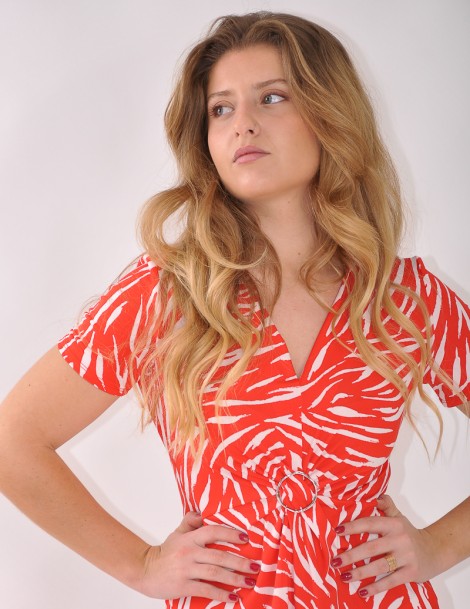 VESTIDO M/CURTA ESTAMPADO 