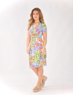 VESTIDO M/CURTA ESTAMPADO 