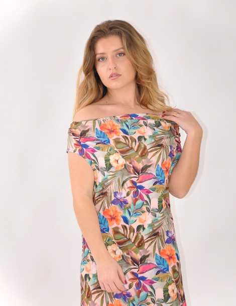 VESTIDO DRAPEADO ESTAMPADO