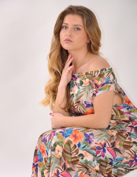 VESTIDO DRAPEADO ESTAMPADO
