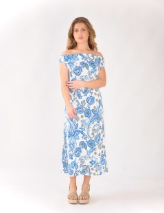 VESTIDO DRAPEADO ESTAMPADO