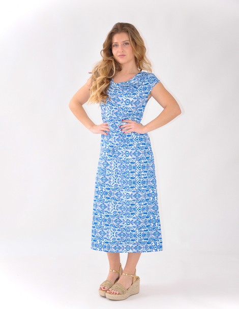 VESTIDO DRAPEADO ESTAMPADO