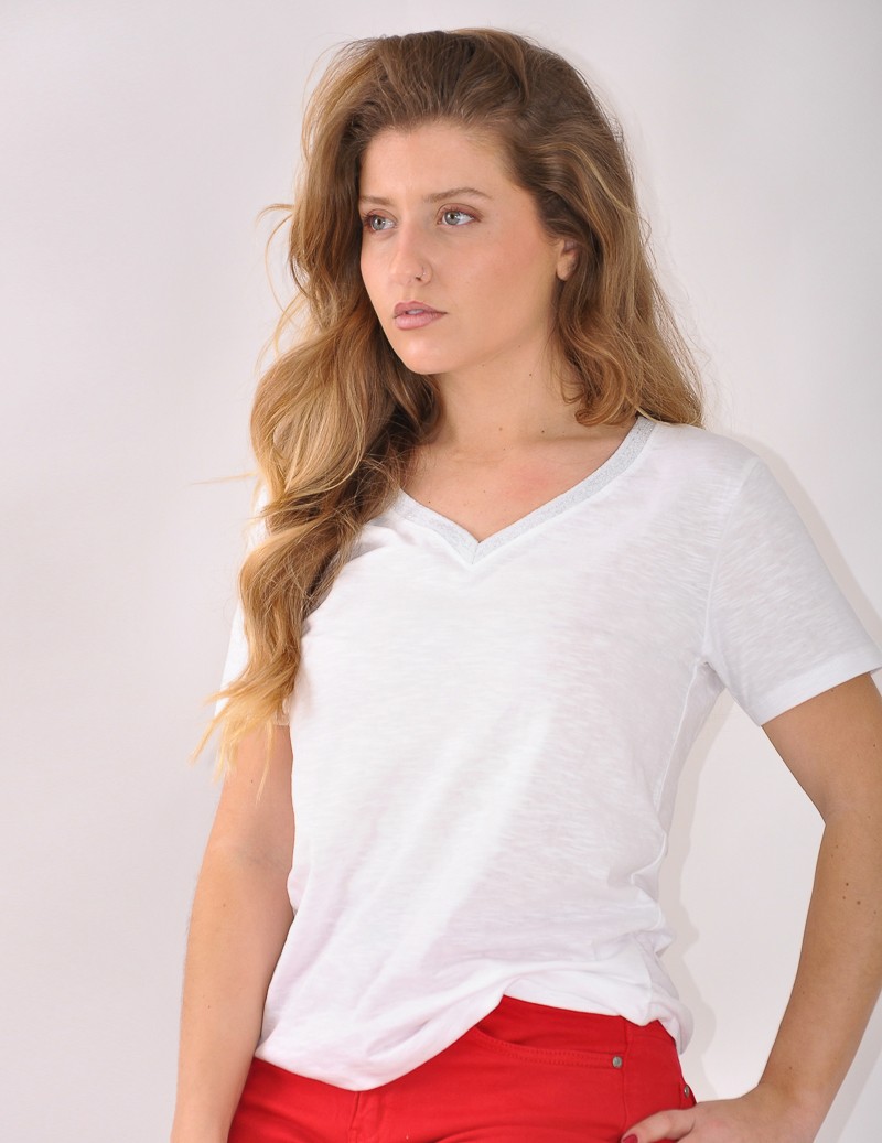 CAMISETA C/PICO LUREX 