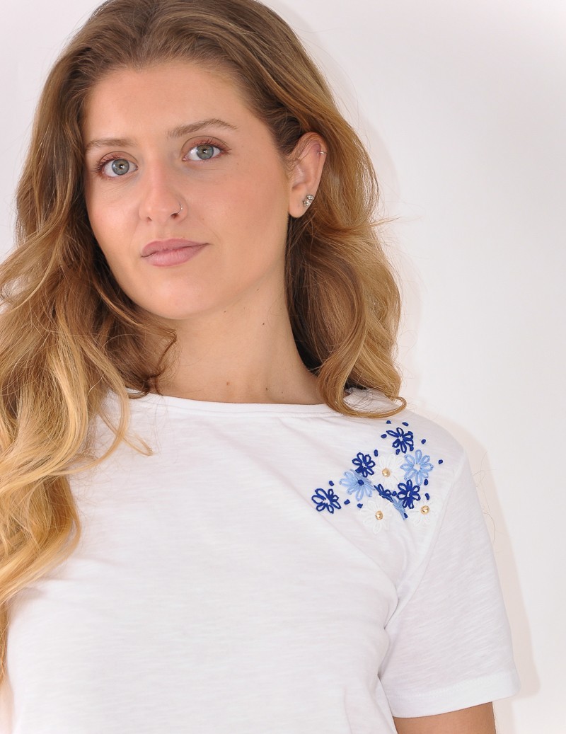 T-SHIRT ESTAMPADA FLORES 