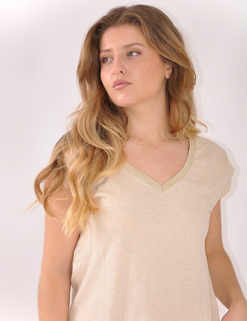 CAMISETA C/PICO SIN MANGAS 