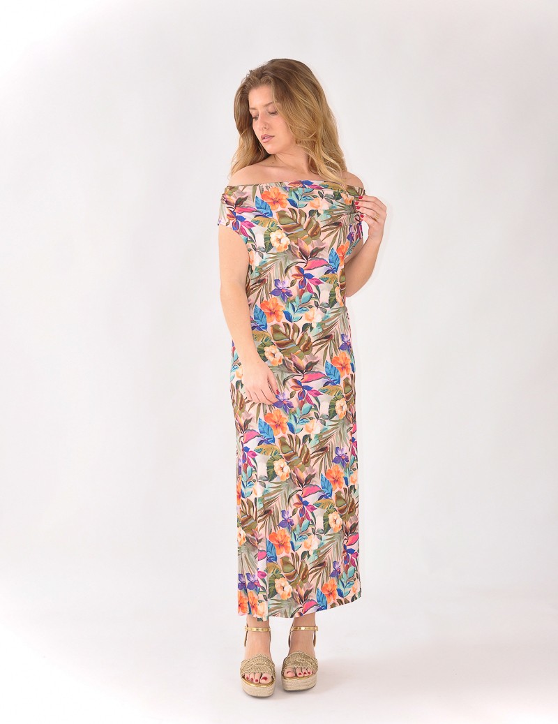 VESTIDO DRAPEADO ESTAMPADO
