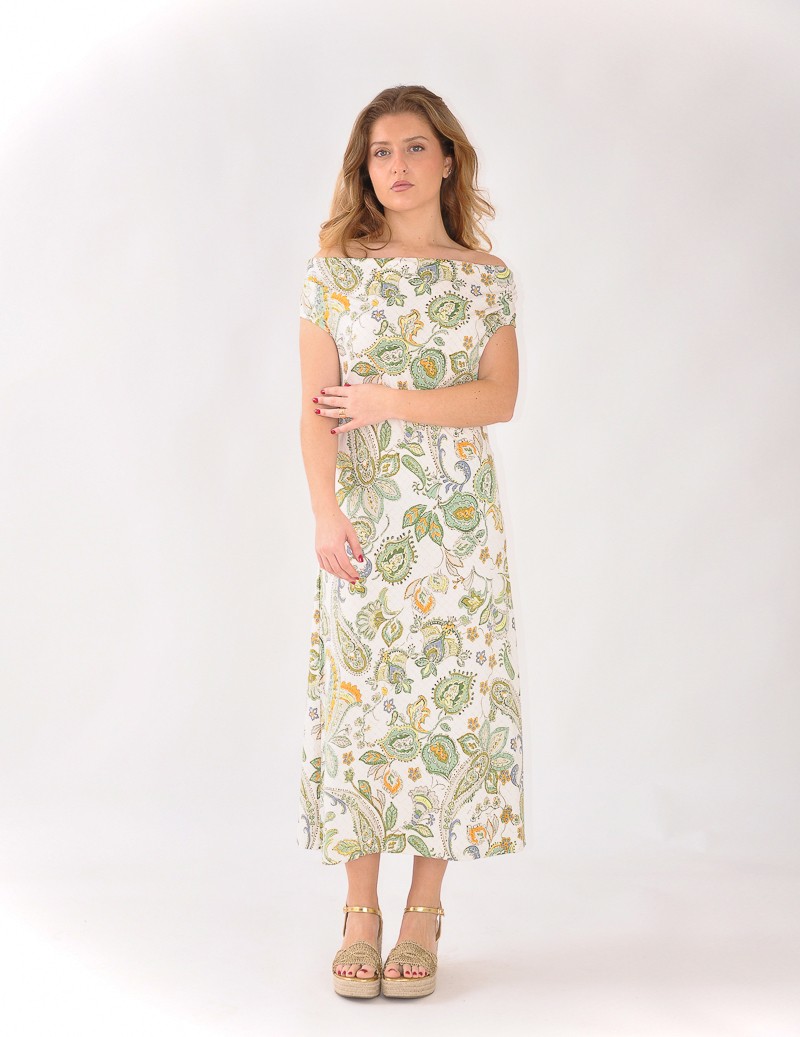 VESTIDO DRAPEADO ESTAMPADO 