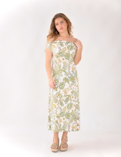 VESTIDO DRAPEADO ESTAMPADO 