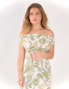 VESTIDO DRAPEADO ESTAMPADO 