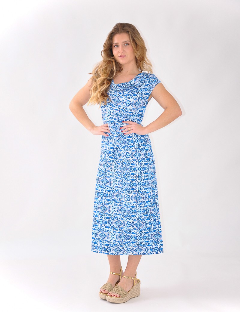 VESTIDO DRAPEADO ESTAMPADO