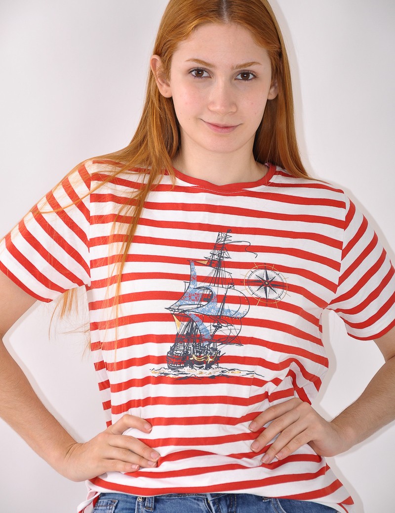 CAMISOLA ESTAMPADA C/RISCAS