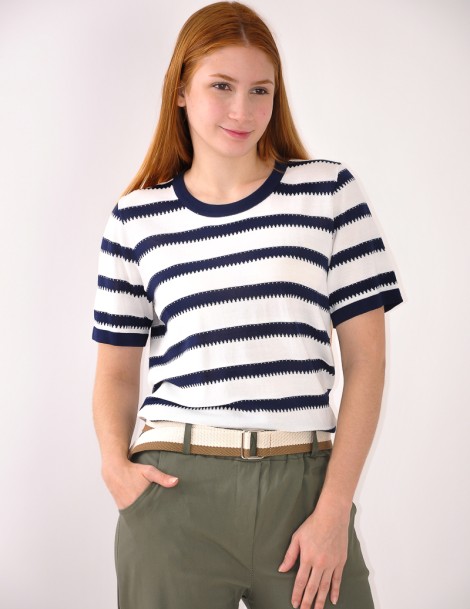 CAMISOLA MANGA CURTA RISCAS