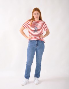 CAMISOLA ESTAMPADA C/RISCAS