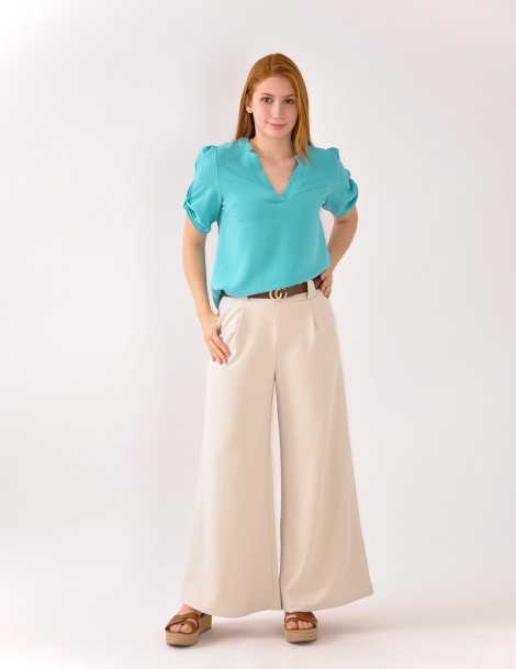 PANTALÓN ANCHO PINZAS C/CINTURÓN
