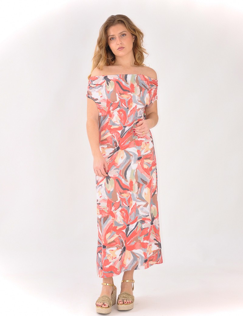 VESTIDO DRAPEADO ESTAMPADO