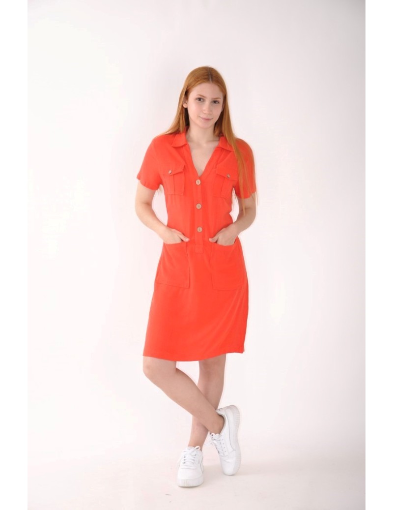 VESTIDO LINO BOLSILLOS 