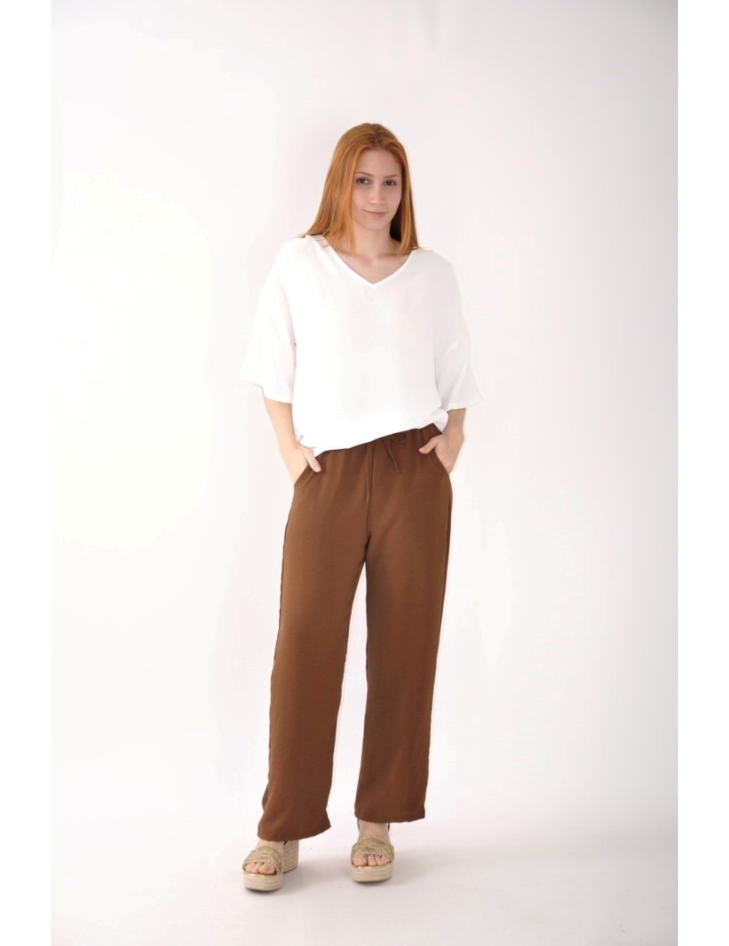 PANTALÓN BASICO ANCHO GOMAS