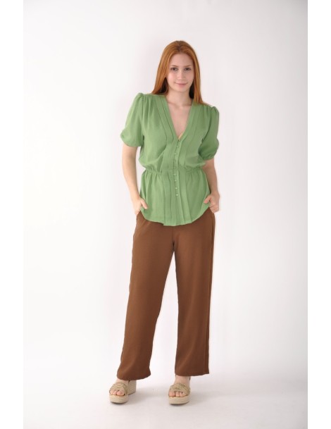 PANTALÓN BASICO ANCHO GOMAS