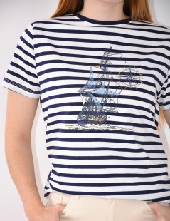 CAMISOLA ESTAMPADA C/RISCAS