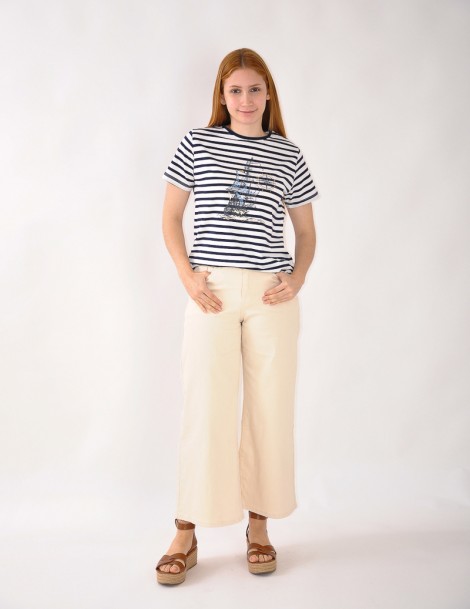 CAMISOLA ESTAMPADA C/RISCAS