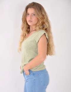 CAMISETA C/PICO SIN MANGAS 
