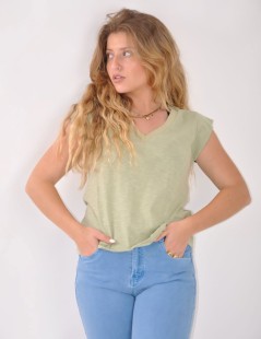 CAMISETA C/PICO SIN MANGAS 