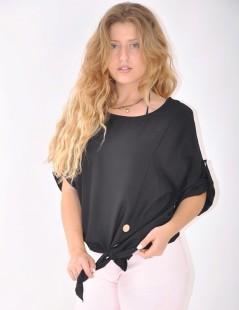 BLUSA C/LAZO Y BOTONES DE LADO 