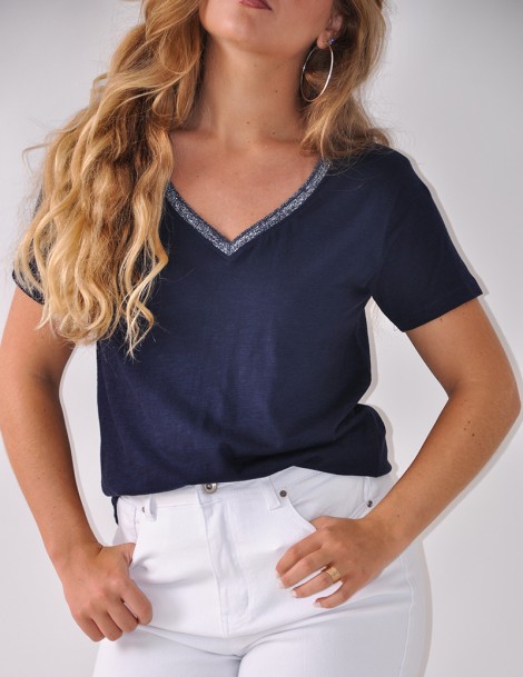 CAMISETA C/PICO LUREX