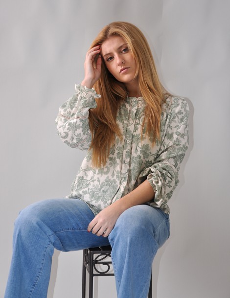 CAMISA DE ALGODÃO C/ FLORES