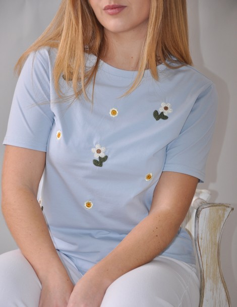 CAMISETA BORDADO FLORES